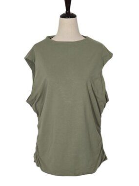 RM by REBECCA MINKOFF Women’s XXL Olive Ruched Side Sleeveless Tank Top EUC